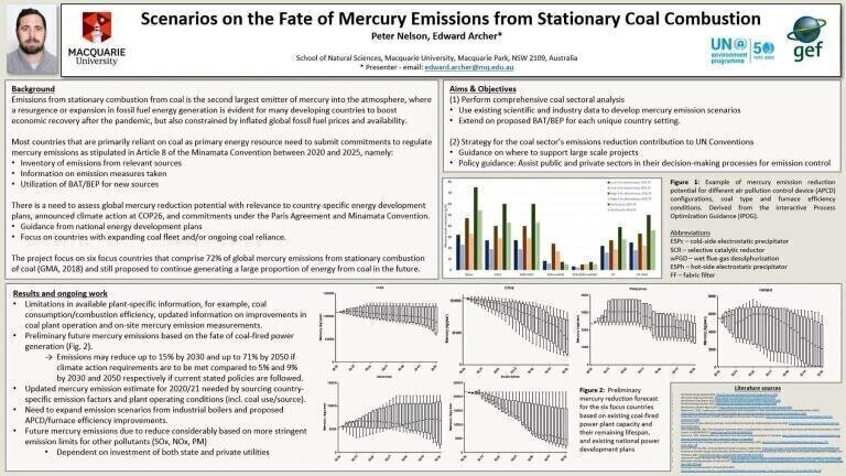 Forecast scenarios on the fate of mercury emissions from stationary coal combustion